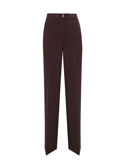 Pantaloni palazzo in crepe leggero con nastro logo Merlot Elisabetta Franchi | PA10356E2EA4